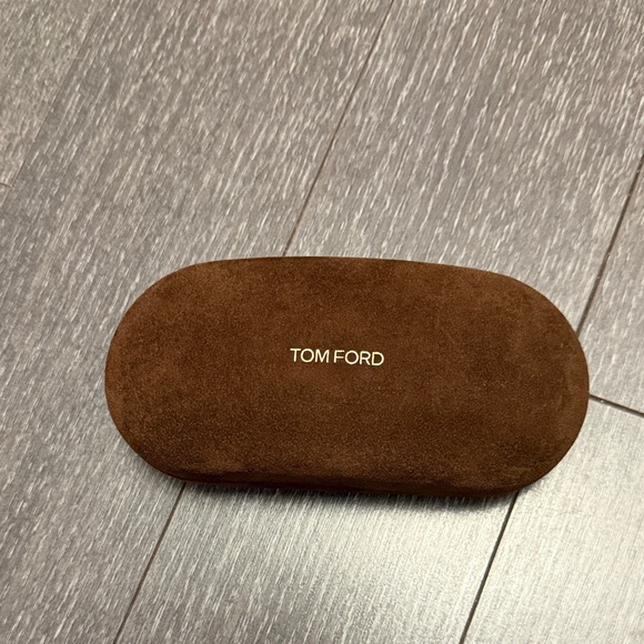 Tom Ford Other - Tom Ford Brown Suede Sunglasses Case with Gold Logo